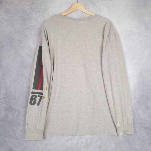 Vintage Polo Sport Ralph Lauren Shirt Mens Large Gray Logo Spellout Long Sleeve - Picture 10 of 16